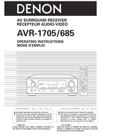 Denon AVR-1705 (75 pages) Audio/Video Receiver Operating Manual