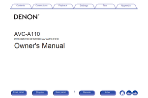 Denon AVC-A110 (346 pages) Audio/Video Receiver Operating Manual