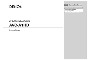 Denon AVC-A1HD (122 pages) Audio/Video Receiver Operating Manuals Denon AVC-A1HD (122 pages) Audio/Video Receiver Operating Manuals