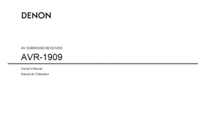 Denon AVR-1909 (92 pages) Audio/Video Receiver Operating Manual