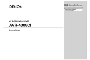 Denon AVR-4308CI (113 pages) Audio/Video Receiver Operating Manual