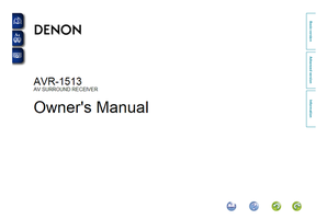 Denon AVR-1513 (81 pages) Audio/Video Receiver Operating Manual