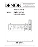 Denon AVR-1603 3-CHOME 113-0034 X0152 (101 pages) Audio/Video Receiver Service Manual