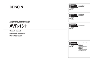 Denon AVR-1611 (78 pages) Audio/Video Receiver Operating Manual
