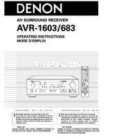 Denon cerect6ristiques r6frer ult6rieurement (109 pages) Audio/Video Receiver Operating Manual