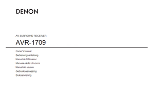 Denon AVR-1709 (65 pages) Audio/Video Receiver Operating Manual