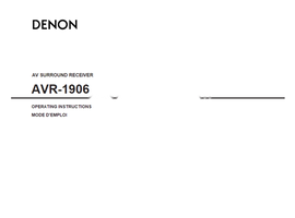 Denon AVR-1906 (67 pages) Audio/Video Receiver Operating Manual