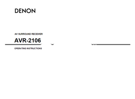 Denon AVR-2106 (72 pages) Audio/Video Receiver Operating Manual