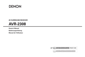 Denon AVR-2308 (80 pages) Audio/Video Receiver Operating Manual