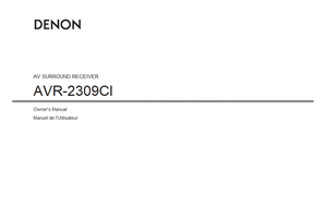 Denon AVR-2309CI (92 pages) Audio/Video Receiver Operating Manual