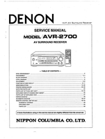 Denon AVR-2700 (78 pages) Audio/Video Receiver Service Manual