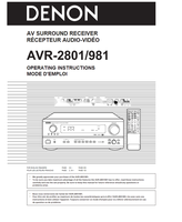 Denon AVR-2801 (54 pages) Audio/Video Receiver Operating Manual