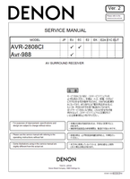 Denon AVR-2808CI Avr-988 X0348 (167 pages) Audio/Video Receiver Service Manuals Denon AVR-2808CI Avr-988 X0348 (167 pages) Audio/Video Receiver Service Manuals