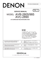Denon AVR-2805 AVC-2890 3-CHOME 113-0034 X0199 (94 pages) Audio/Video Receiver Service Manuals Denon AVR-2805 AVC-2890 3-CHOME 113-0034 X0199 (94 pages) Audio/Video Receiver Service Manuals