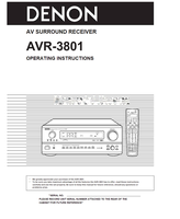 Denon AVR-3801 (72 pages) Audio/Video Receiver Operating Manual