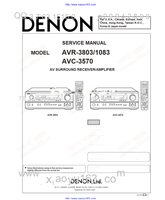 Denon AVR-3803 AVC-3570 3-CHOME 113-0034 X0155 (85 pages) Audio/Video Receiver Service Manual