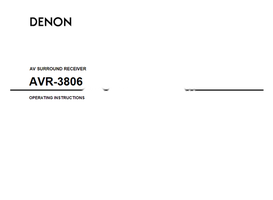 Denon AVR-3806 (142 pages) Audio/Video Receiver Operating Manual