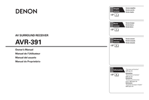 Denon AVR-391 (56 pages) Audio/Video Receiver Operating Manual