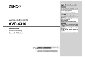 Denon AVR-4310 (125 pages) Audio/Video Receiver Operating Manual