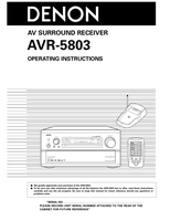 Denon AVR-5803 TAPE-1 TAPE-2 (84 pages) Audio/Video Receiver Operating Manuals Denon AVR-5803 TAPE-1 TAPE-2 (84 pages) Audio/Video Receiver Operating Manuals