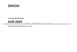 Denon AVR-5805 (19 pages) Audio/Video Receiver Operating Manual