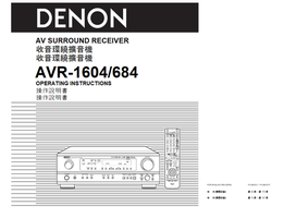 Denon AVR-1604 PAGE003 PAGE0037 (112 pages) Audio/Video Receiver Operating Manual