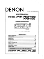 Denon AVR-750 AVR-770 (47 pages) Audio/Video Receiver Service Manuals Denon AVR-750 AVR-770 (47 pages) Audio/Video Receiver Service Manuals