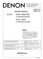 Denon AVR-1905 AVC-1590 X0214 (84 pages) Audio/Video Receiver Service Manual