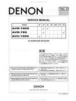 Denon AVR-1909 AVR-789 AVC-1909 X0383 (161 pages) Audio/Video Receiver Service Manual