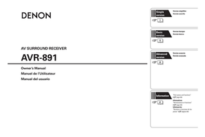 Denon AVR-891 (88 pages) Audio/Video Receiver Operating Manual