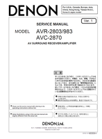 Denon AVR-2803 AVC-2870 3-CHOME 113-0034 X0163 (113 pages) Audio/Video Receiver Service Manuals Denon AVR-2803 AVC-2870 3-CHOME 113-0034 X0163 (113 pages) Audio/Video Receiver Service Manuals