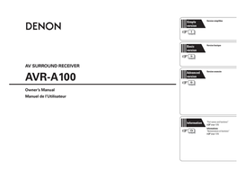 Denon AVR-A100 (158 pages) Audio/Video Receiver Operating Manual
