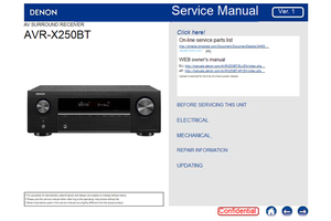 Denon AVR-X250BT 24459 AVRX250BT (83 pages) Audio/Video Receiver Service Manuals Denon AVR-X250BT 24459 AVRX250BT (83 pages) Audio/Video Receiver Service Manuals