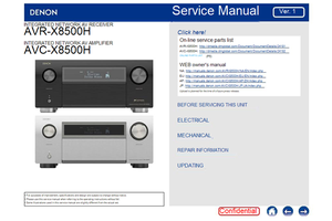 Denon AVR-X8500H AVC-X8500H 24181 24182 AVRX8500H AVCX8500H (209 pages) Audio/Video Receiver Service Manuals Denon AVR-X8500H AVC-X8500H 24181 24182 AVRX8500H AVCX8500H (209 pages) Audio/Video Receiver Service Manuals