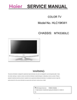 Haier HLC19KW1 MTK5380LC (50 pages) TV Service Manual