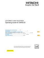 Hitachi 26HDL52 - LCD Direct View (52 pages) TV Operating Manual