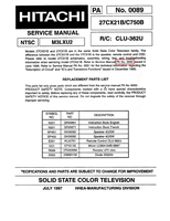 Hitachi 27CX5B 27CX21B 27CX6B (65 pages) TV Service Manual