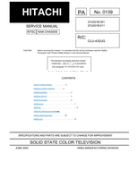 Hitachi 27UX01B-501 27UX01B-511 CLU-432UG (56 pages) TV Service Manual