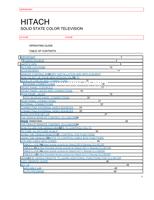 Hitachi 31CX4B 31UX5B (70 pages) TV Operating Manual