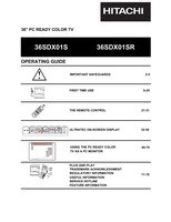 Hitachi 36SDX01S 36SDX01SR (81 pages) TV Operating Manual
