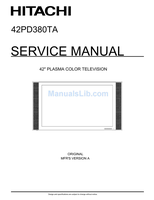 Hitachi 42PD380TA (68 pages) TV Service Manual