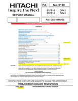 Hitachi 51F510 57F510 13 07 15 05 3 (181 pages) TV Service Manual