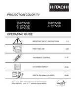 Hitachi 65SWX20B 57SWX20B 51SWX20B 65TWX20B 57TWX20B (72 pages) TV Operating Manual