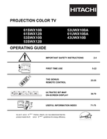 Hitachi 61SWX10B 61SWX12B 53SWX10B 53SWX12B 53UWX10BA 61UWX10BA (76 pages) TV Operating Manual
