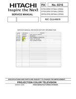 Hitachi DP65 DP65G 06 SM00001 SM00002 (183 pages) TV Service Manual