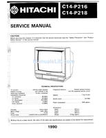 Hitachi C14-P218 (25 pages) TV Service Manual