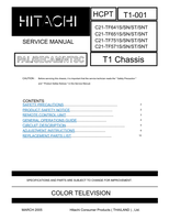 Hitachi C21-TF641S C21-TF651S C21-TF751S C21-TF571S T1-001 (33 pages) TV Service Manual