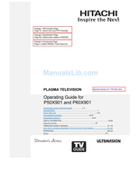 Hitachi P50X901 P60X901 (192 pages) TV Operating Manual