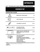 Hitachi DLP 55DMX01W (92 pages) TV Operating Manual