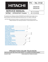 Hitachi DP05 DP05F 43FDX01B 53FDX01B (86 pages) TV Service Manual